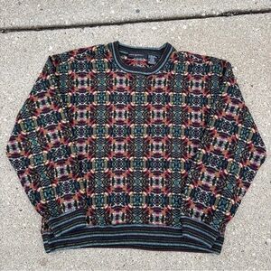 Jhane Barnes Colorful Geometric Crewneck Sweater